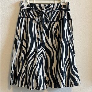 Chic Zebra Pattern A-Line Skirt